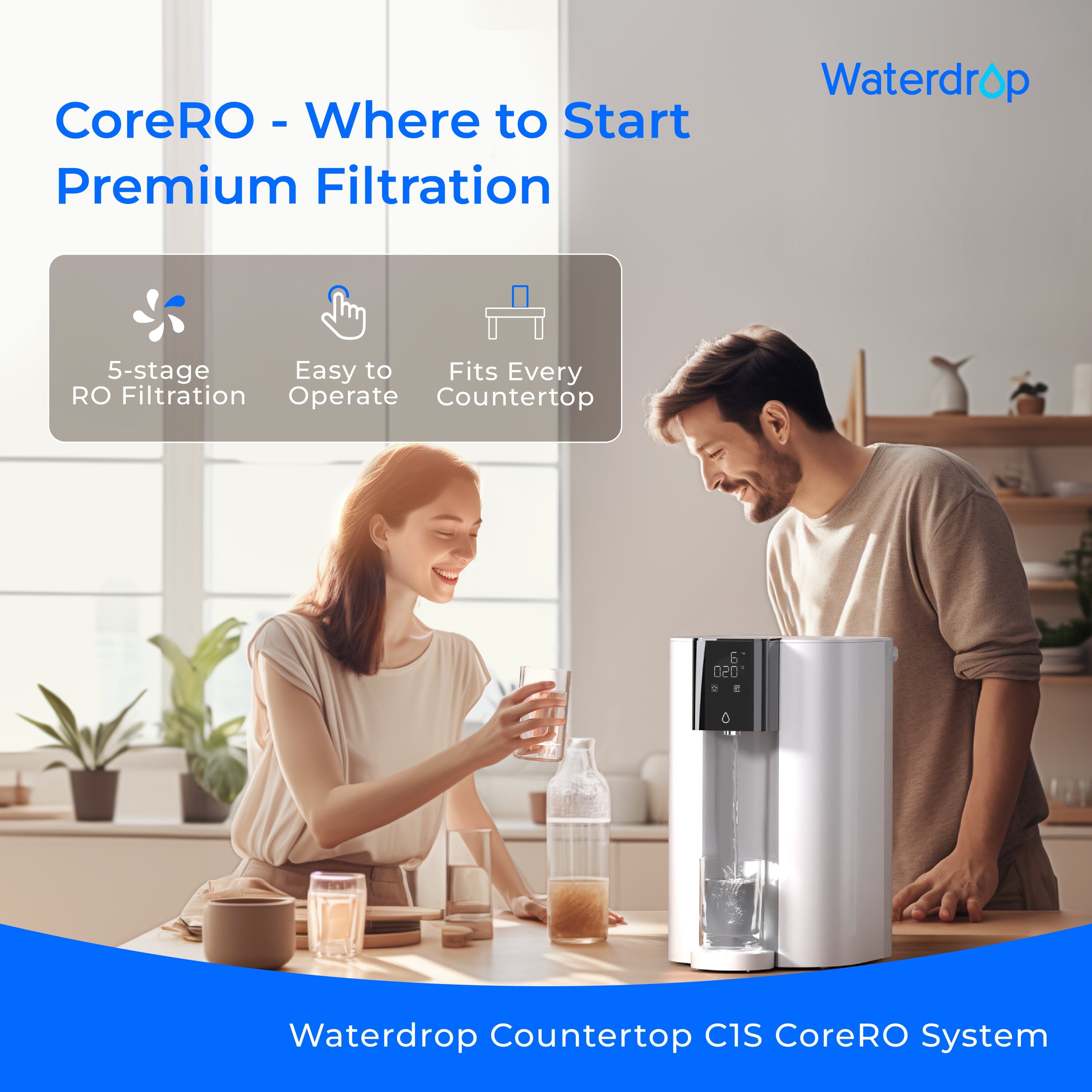 Waterdrop Master Instant Hot Reverse Osmosis Water Dispenser, C1H