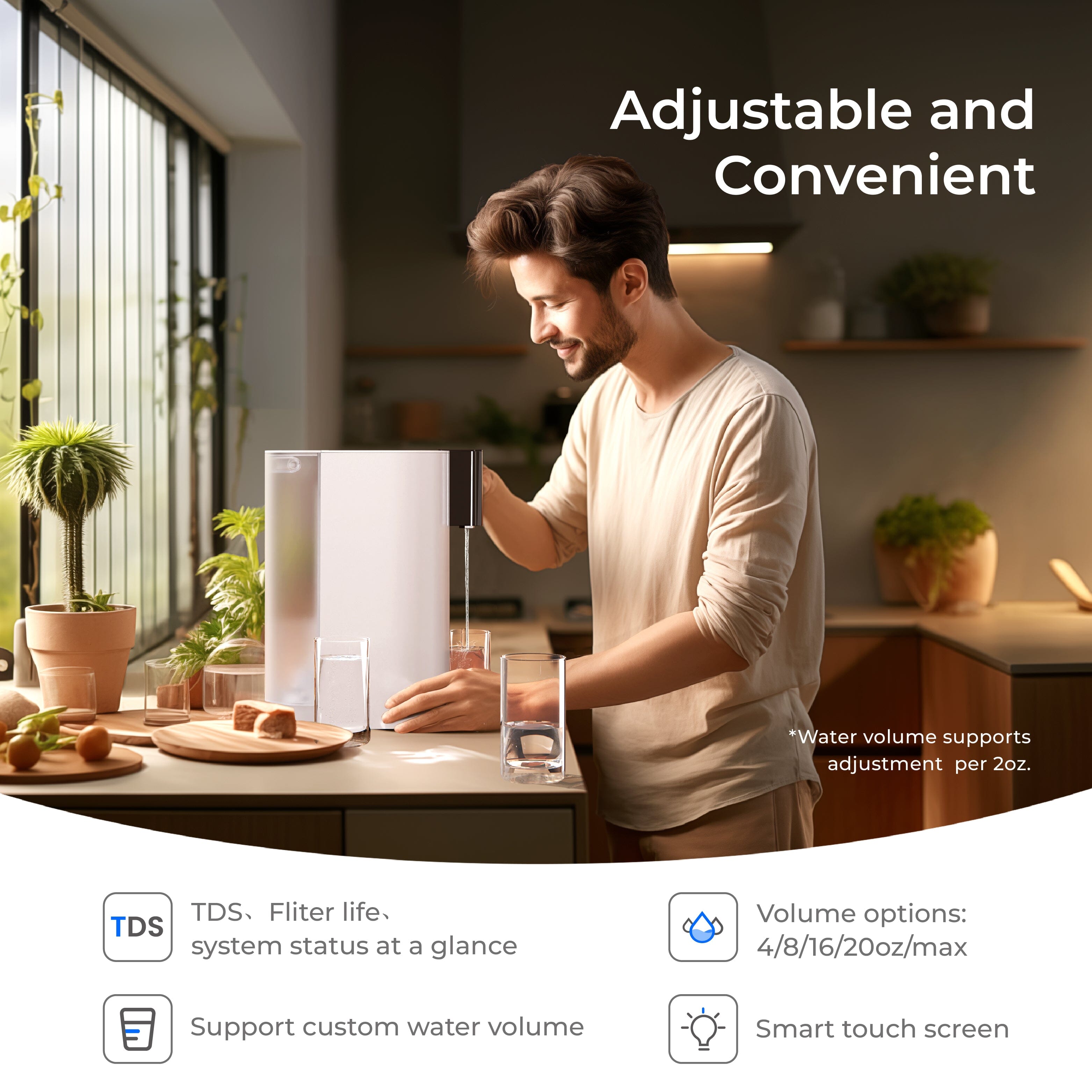 Waterdrop Master Instant Hot Reverse Osmosis Water Dispenser, C1H