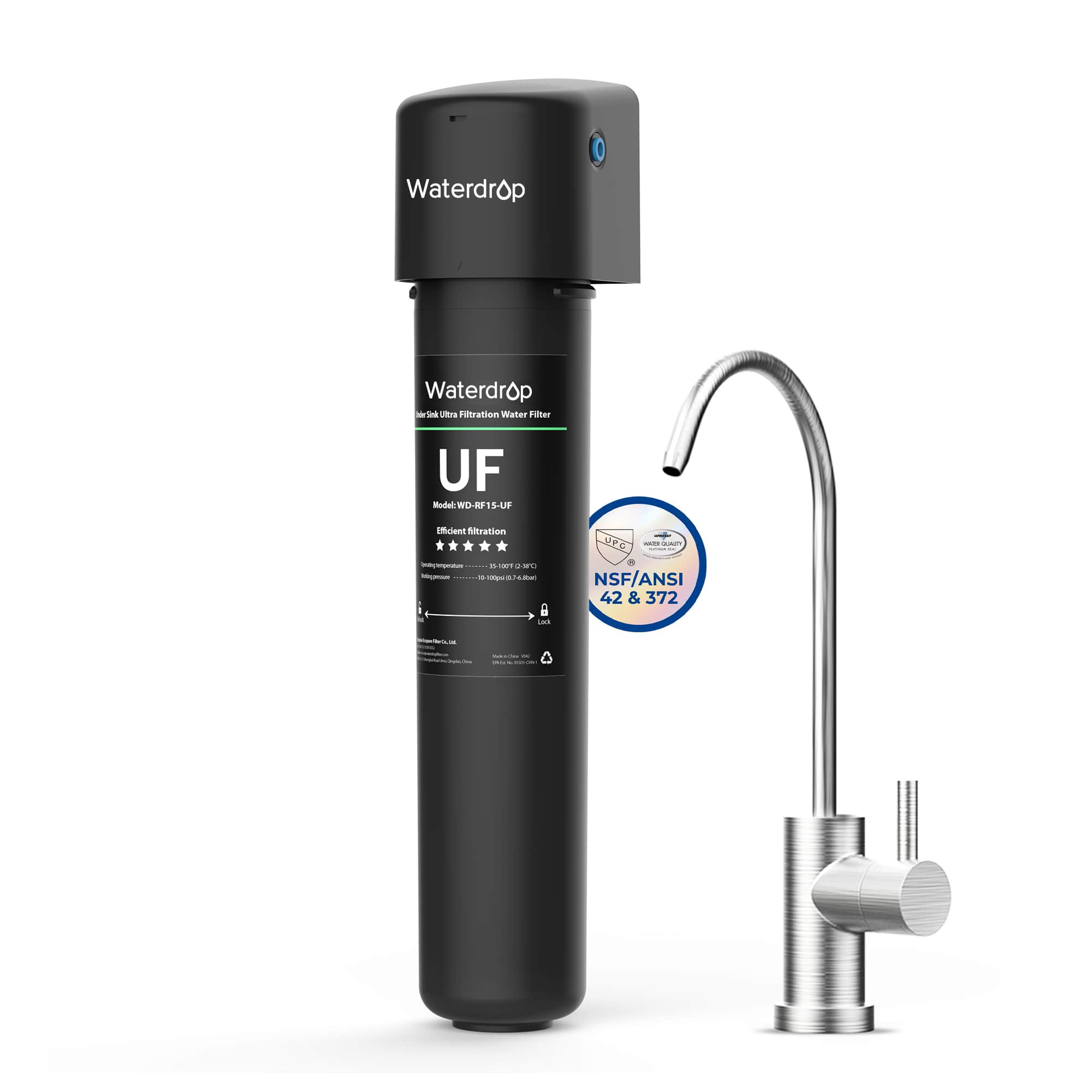 Waterdrop UB-UF Undersink Ultrafiltration Water Filter System With Dedicated Faucet