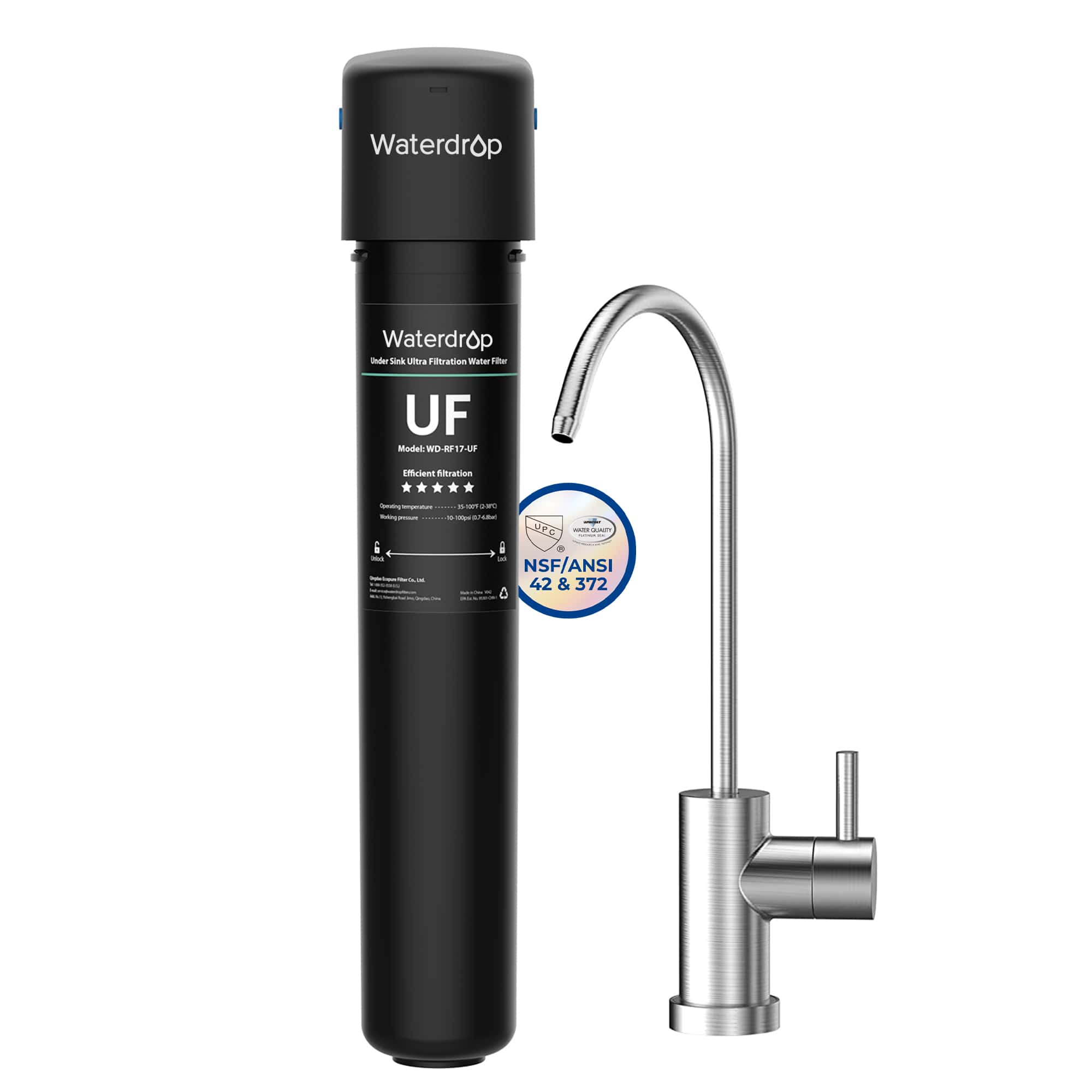 Waterdrop UB-UF Undersink Ultrafiltration Water Filter System With Dedicated Faucet