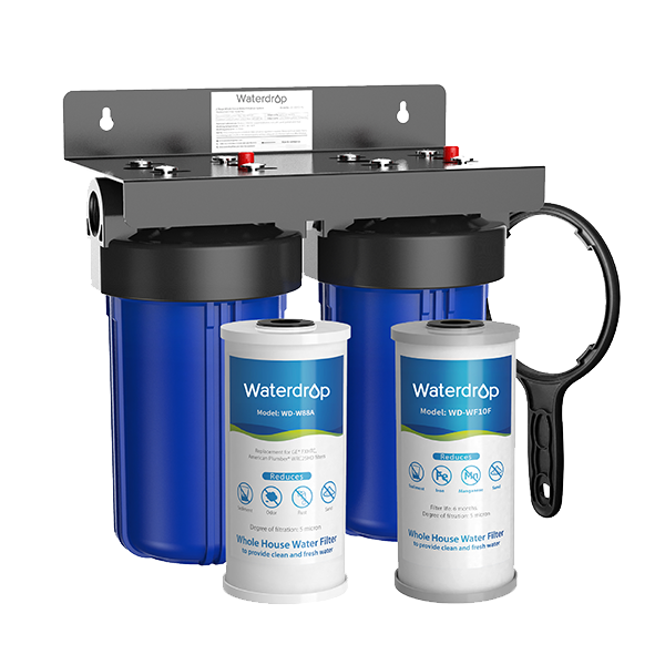 Waterdrop 2-Stage Whole House Water Filter System | Reduce Iron & Manganese