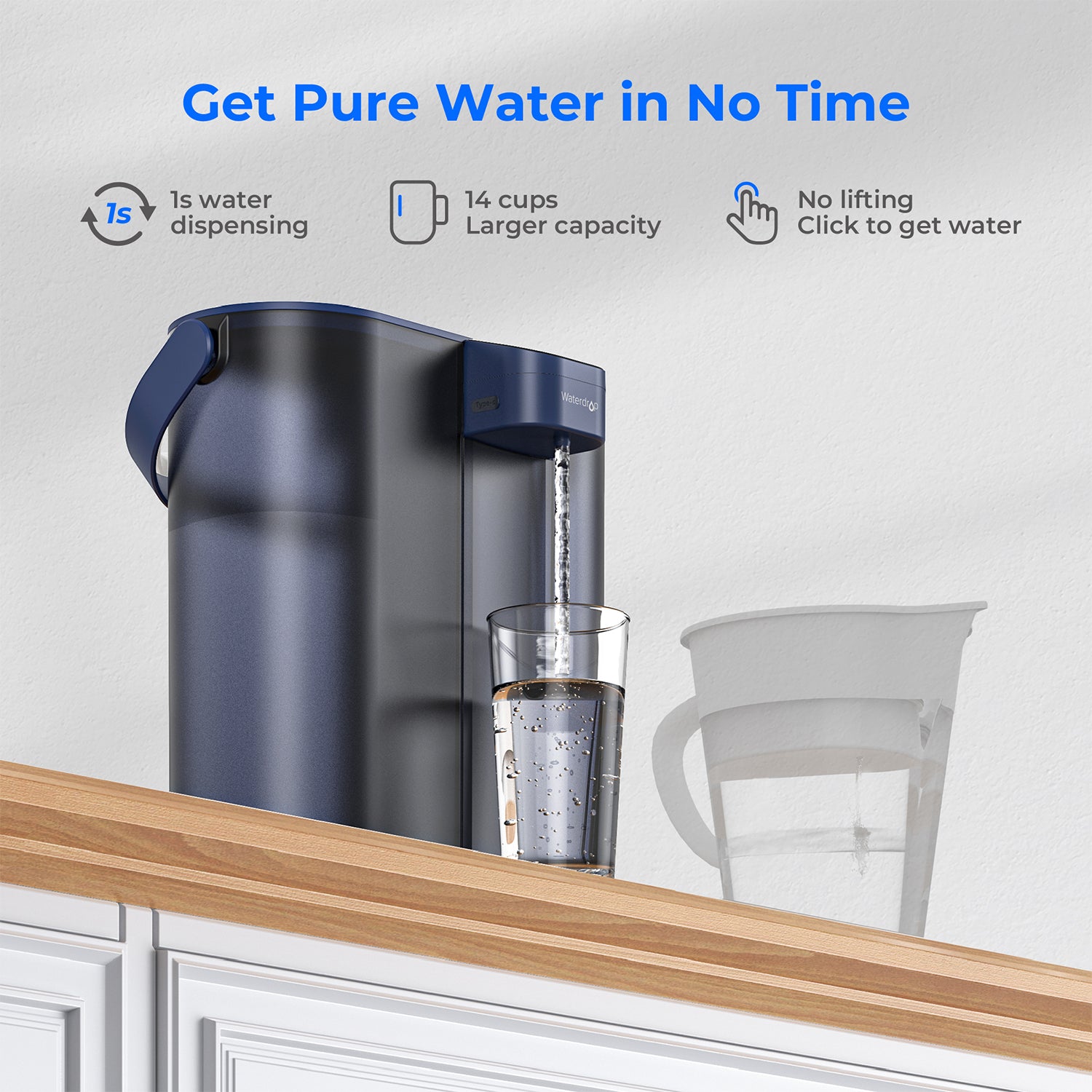 Waterdrop ED02 Countertop Electric Water Filter Pitcher