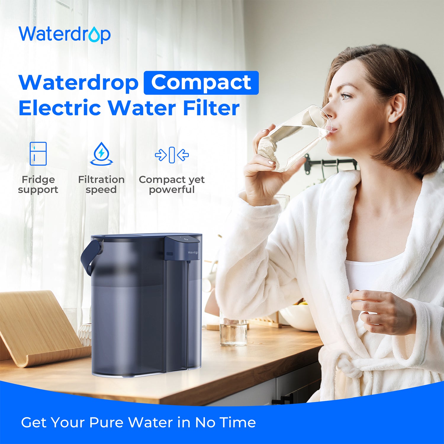Waterdrop ED02 Countertop Electric Water Filter Pitcher