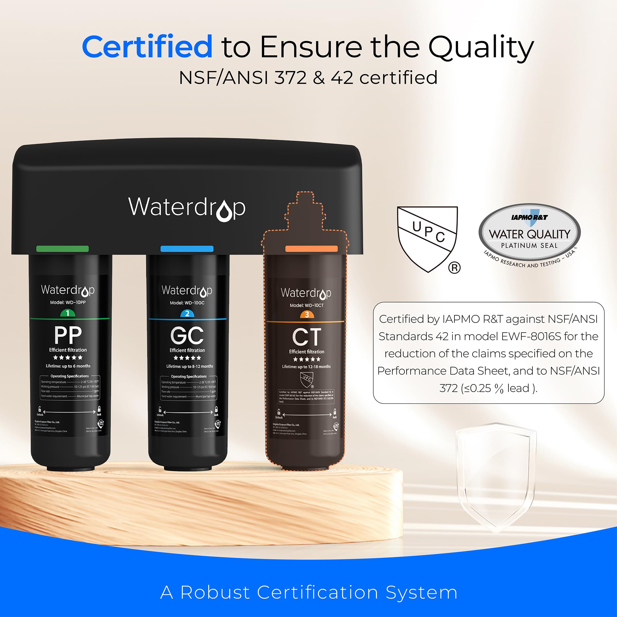 Waterdrop TSA 3-stage Undercounter Direct Connect Filtration System