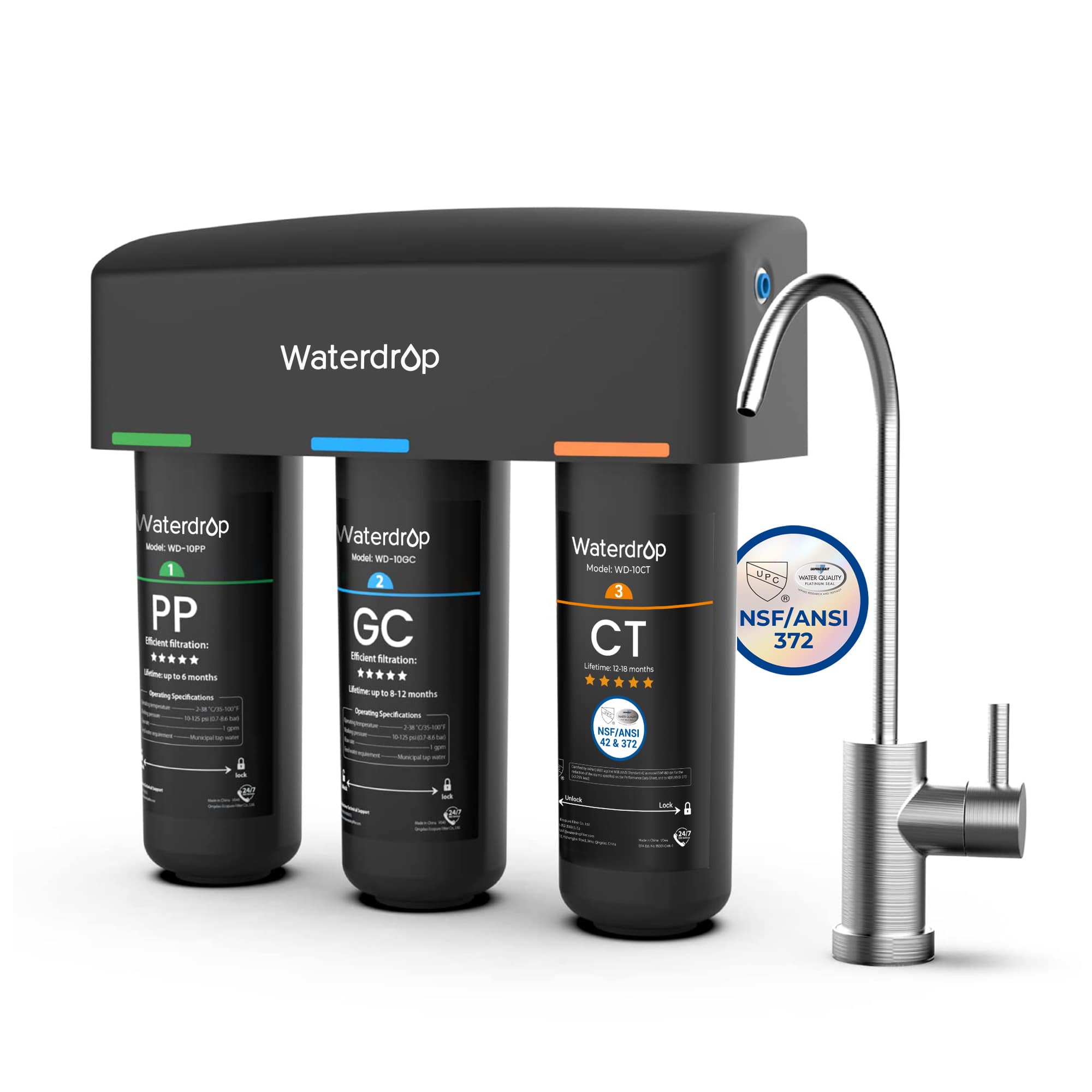 Waterdrop TSB 3-stage Undercounter Direct Connect Filtration System