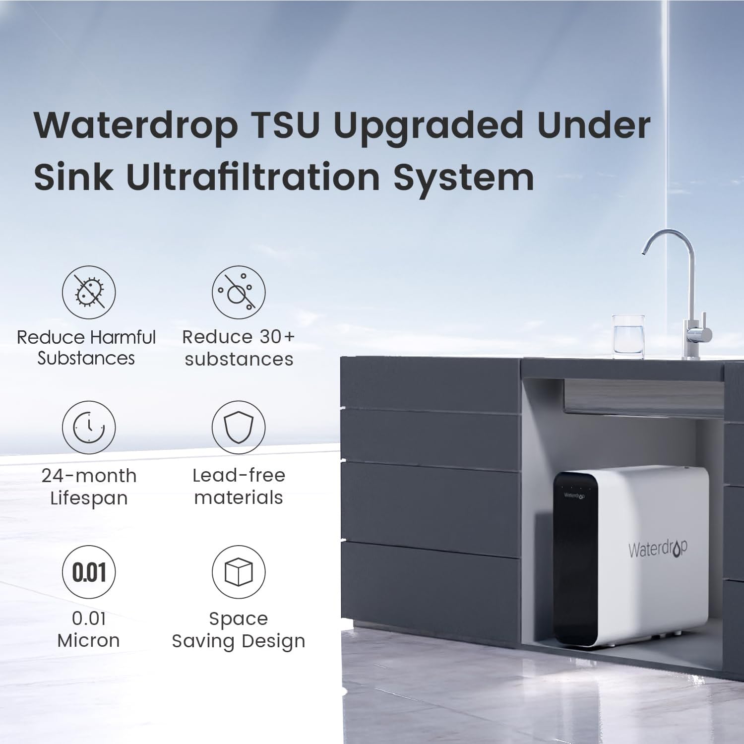Filtro de agua de ultrafiltración Waterdrop Master para debajo del fregadero (TSU)