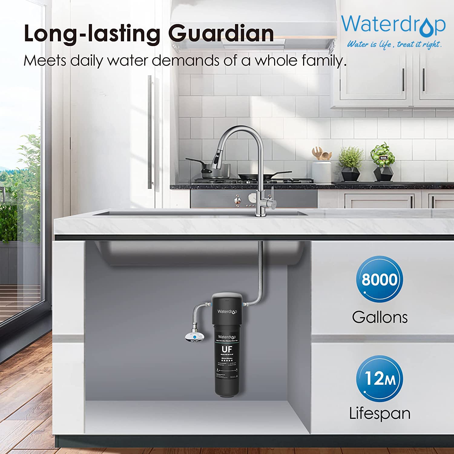 Waterdrop UA-UF Undersink Ultrafiltration Water Filter | Direct Connect Filtration System