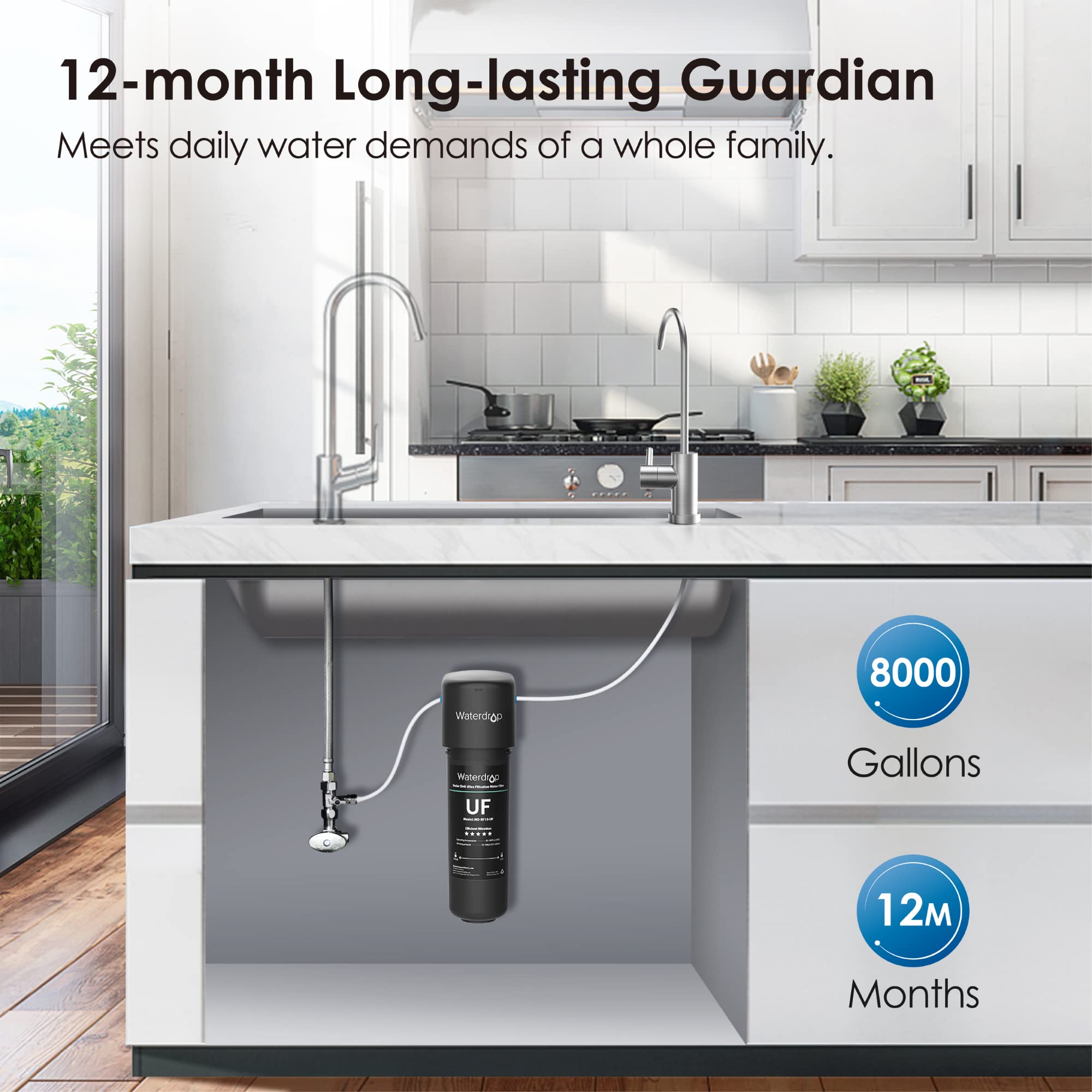 Waterdrop UB-UF Undersink Ultrafiltration Water Filter System With Dedicated Faucet