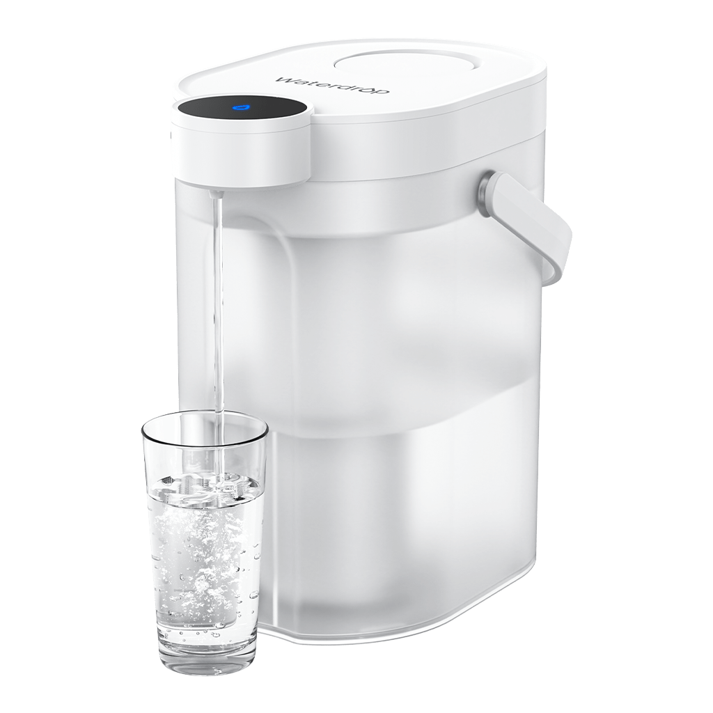 Waterdrop ED25TW Rechargeable Water Filter Dispenser, 5-Stage Countertop System, Reduces TDS, Portable Design