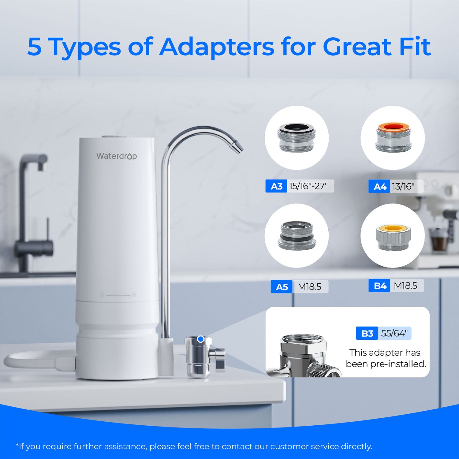 Waterdrop Wasserfilter für Arbeitsplatten-Wasserhähne CTF-05