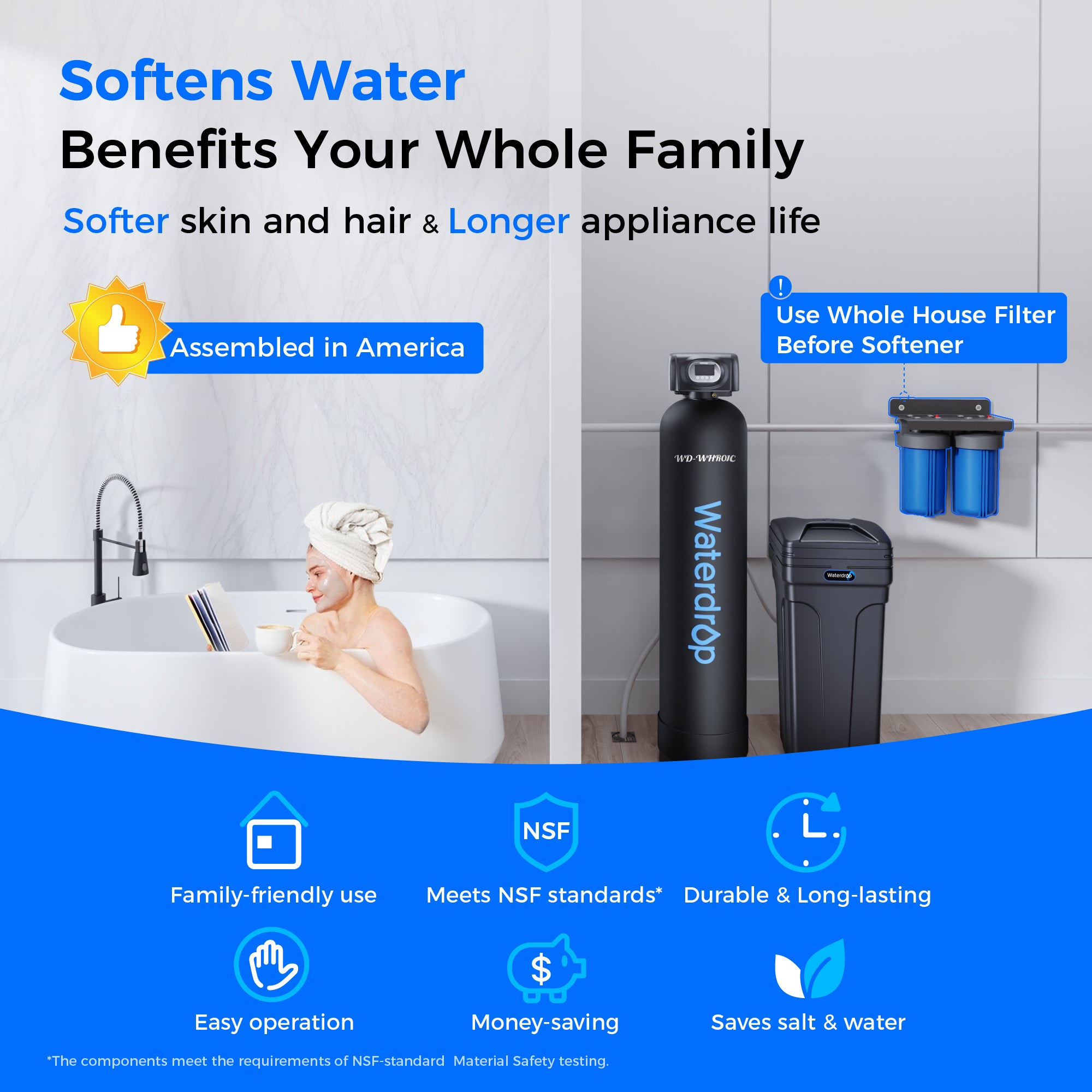Waterdrop Master Whole House Water Softener WHR01
