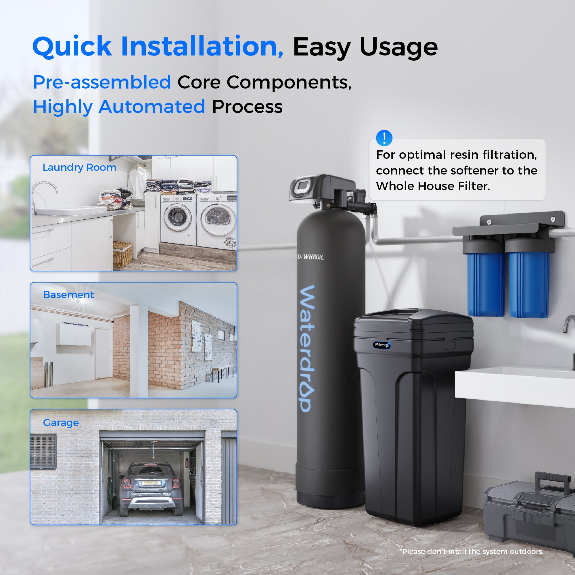 Waterdrop Master Whole House Water Softener WHR01