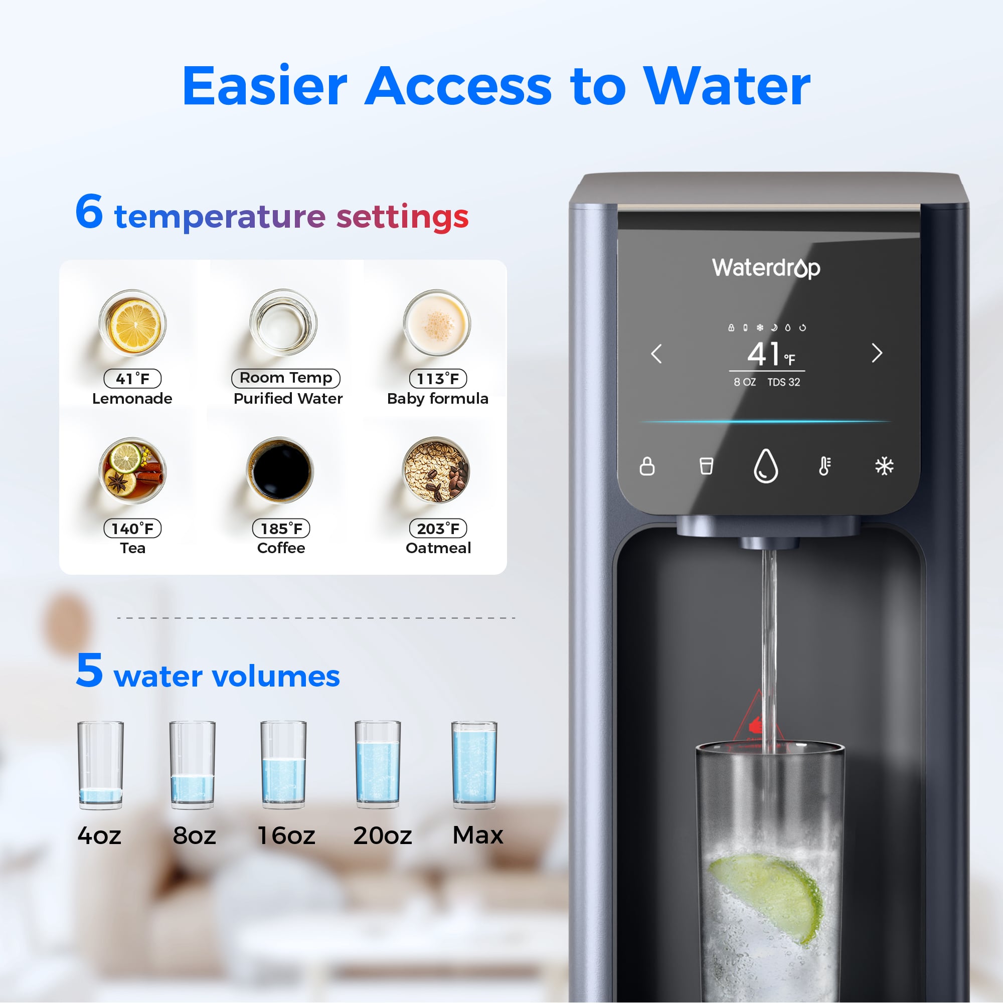 Waterdrop Master Reverse Osmosis Hot & Cold Water Dispenser, A1