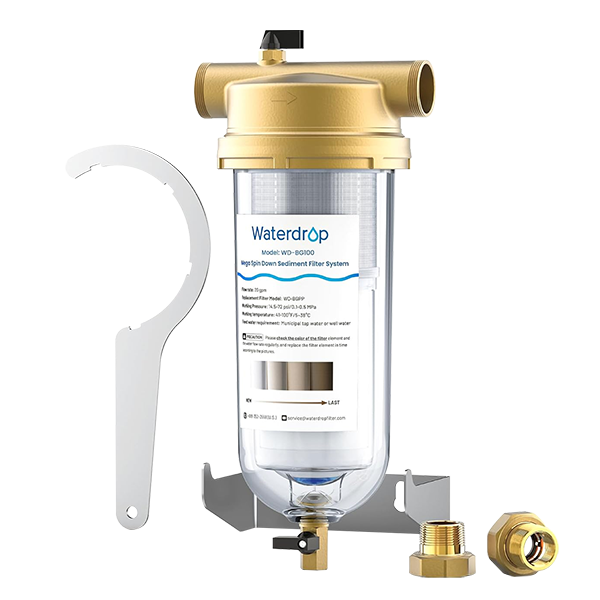 Filtro de agua reutilizable para toda la casa Waterdrop de 5 micrones, BG100 