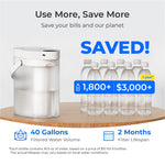 Waterdrop ED25TW Rechargeable Water Filter Dispenser, 5-Stage Countertop System, Reduces TDS, Portable Design