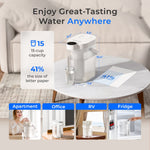 Waterdrop ED25TW Rechargeable Water Filter Dispenser, 5-Stage Countertop System, Reduces TDS, Portable Design